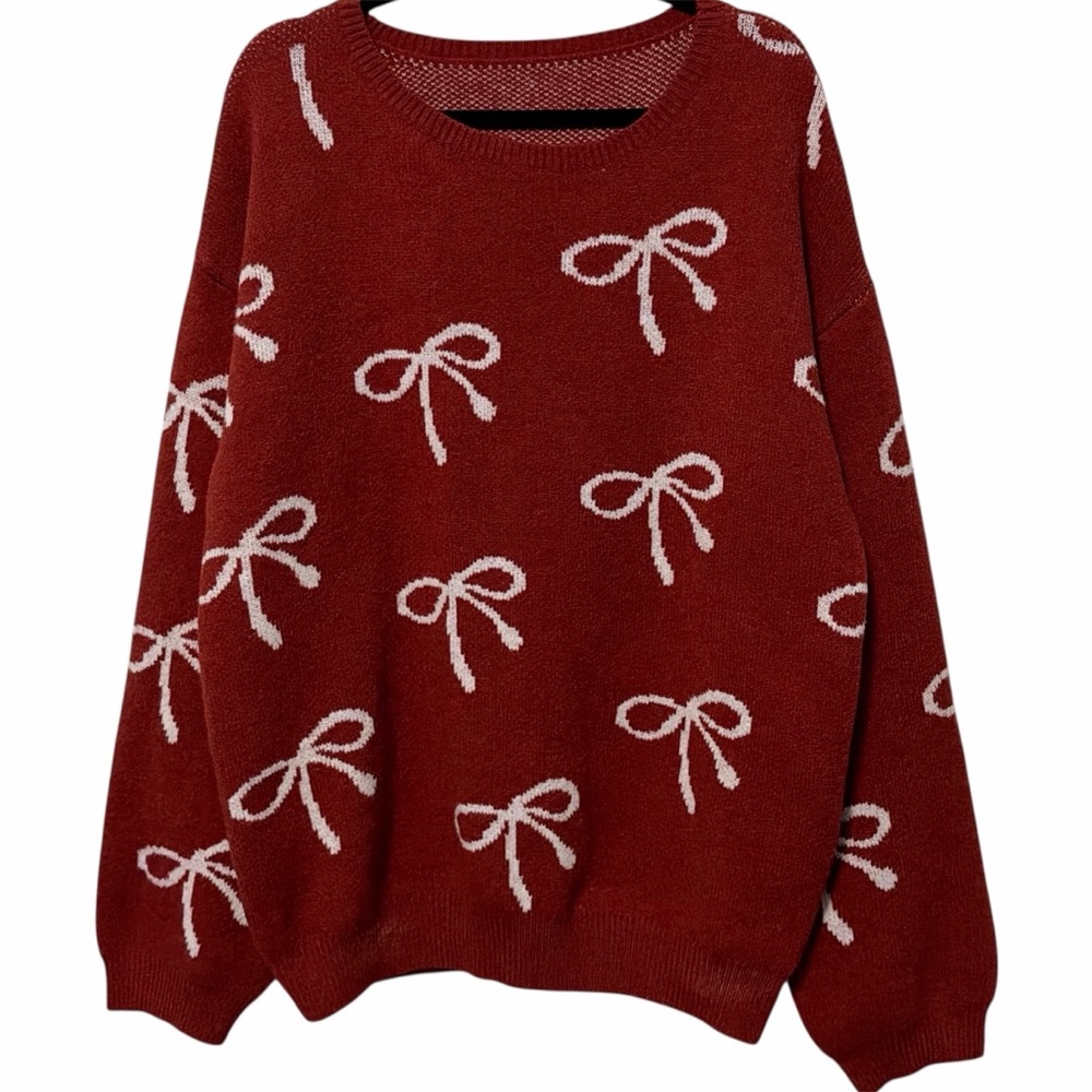 NWT Long Sleeve Oversized Bow Sweater XL - Picture 3 of 10